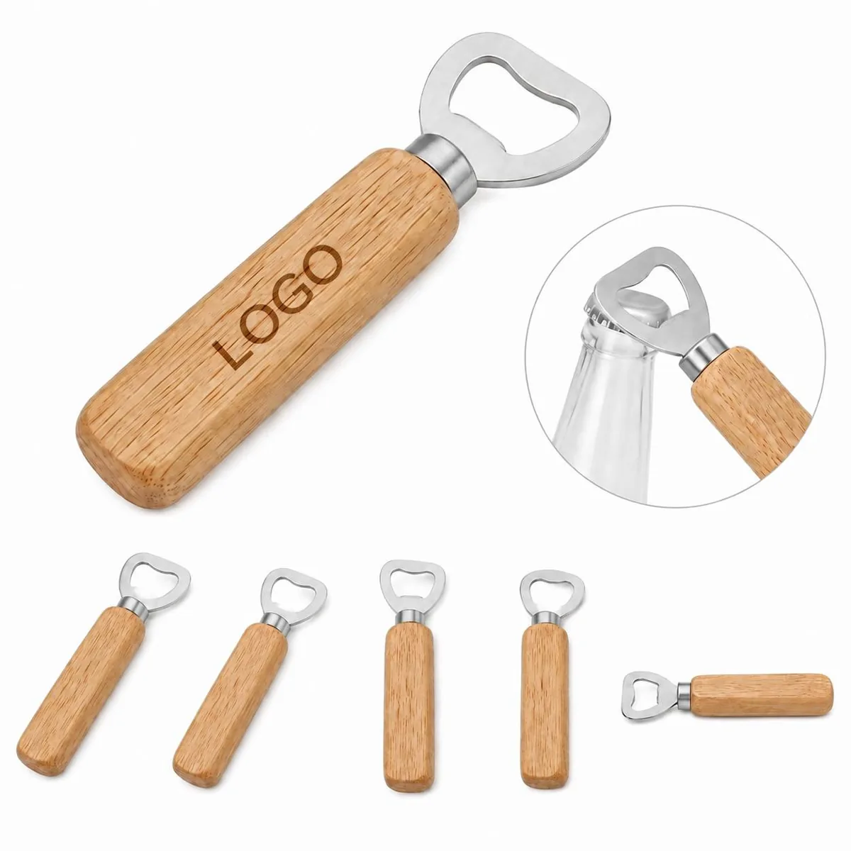 Sturdy Wood Handle Bottle Opener for Easy Cap Removal