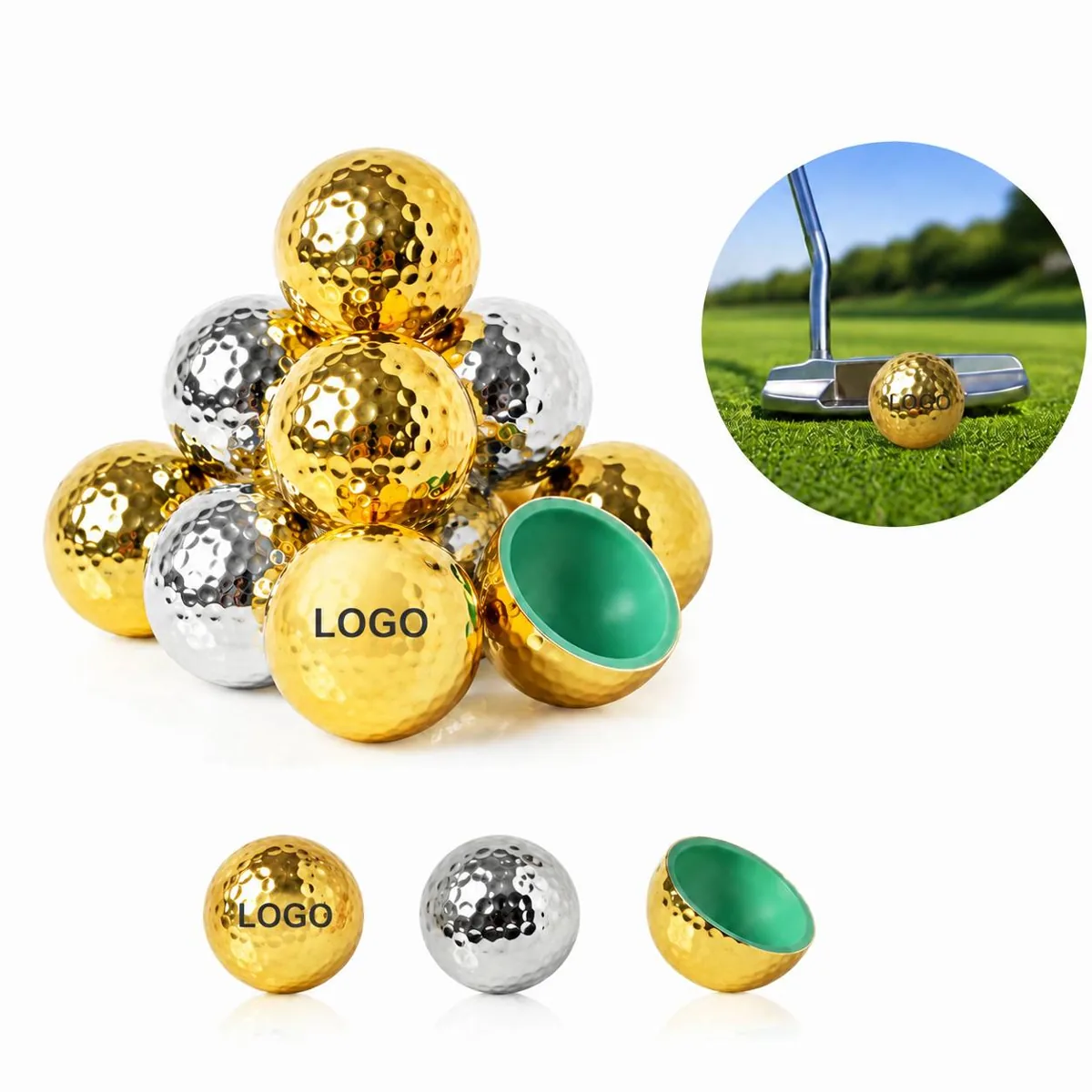 Electroplated Decorative Golf Ball for Driving Range