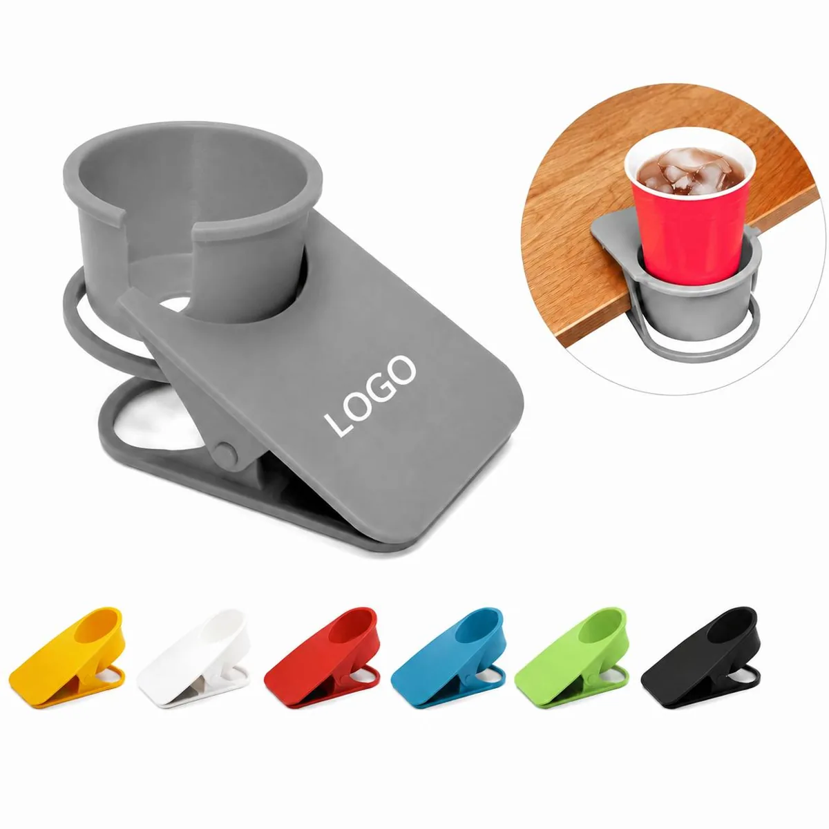 Edge Grip Cup Holder Clip for Table Desk Portable Beverage