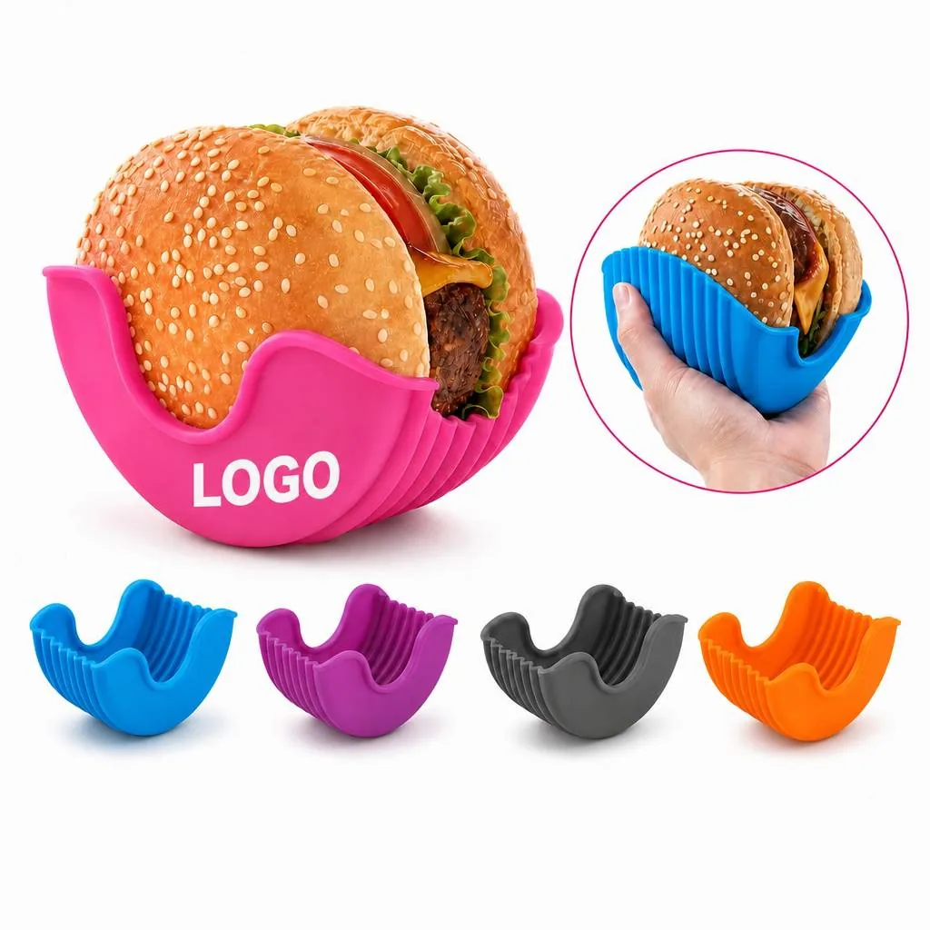 No-Mess Silicone Burger Holder, Reusable Heat-Resistant Grip
