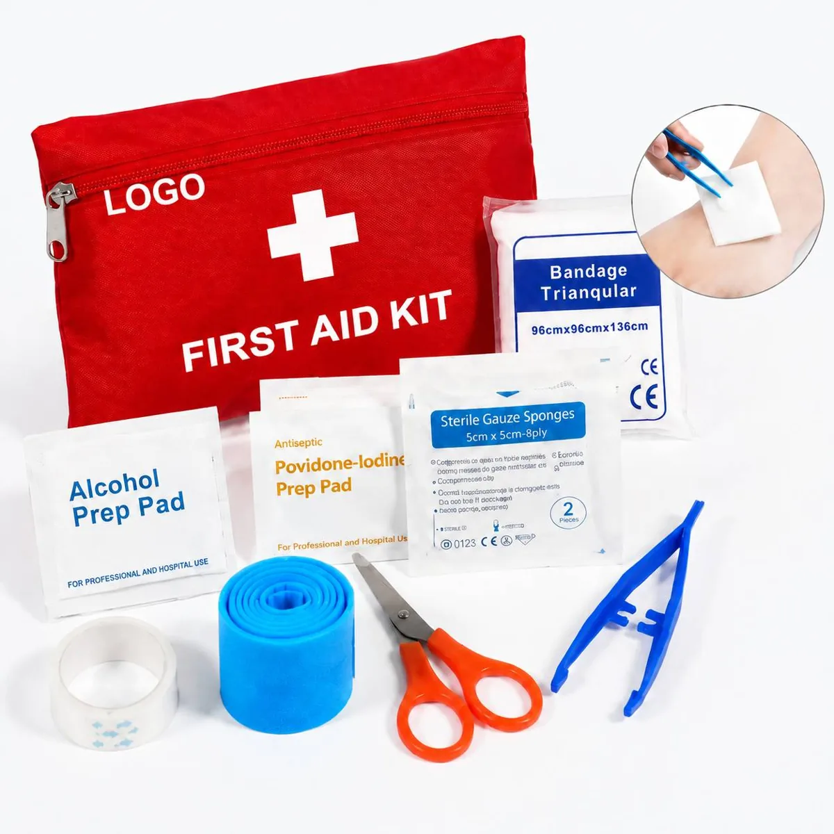 Waterproof Nylon First Aid Kit with 120-Piece Medical