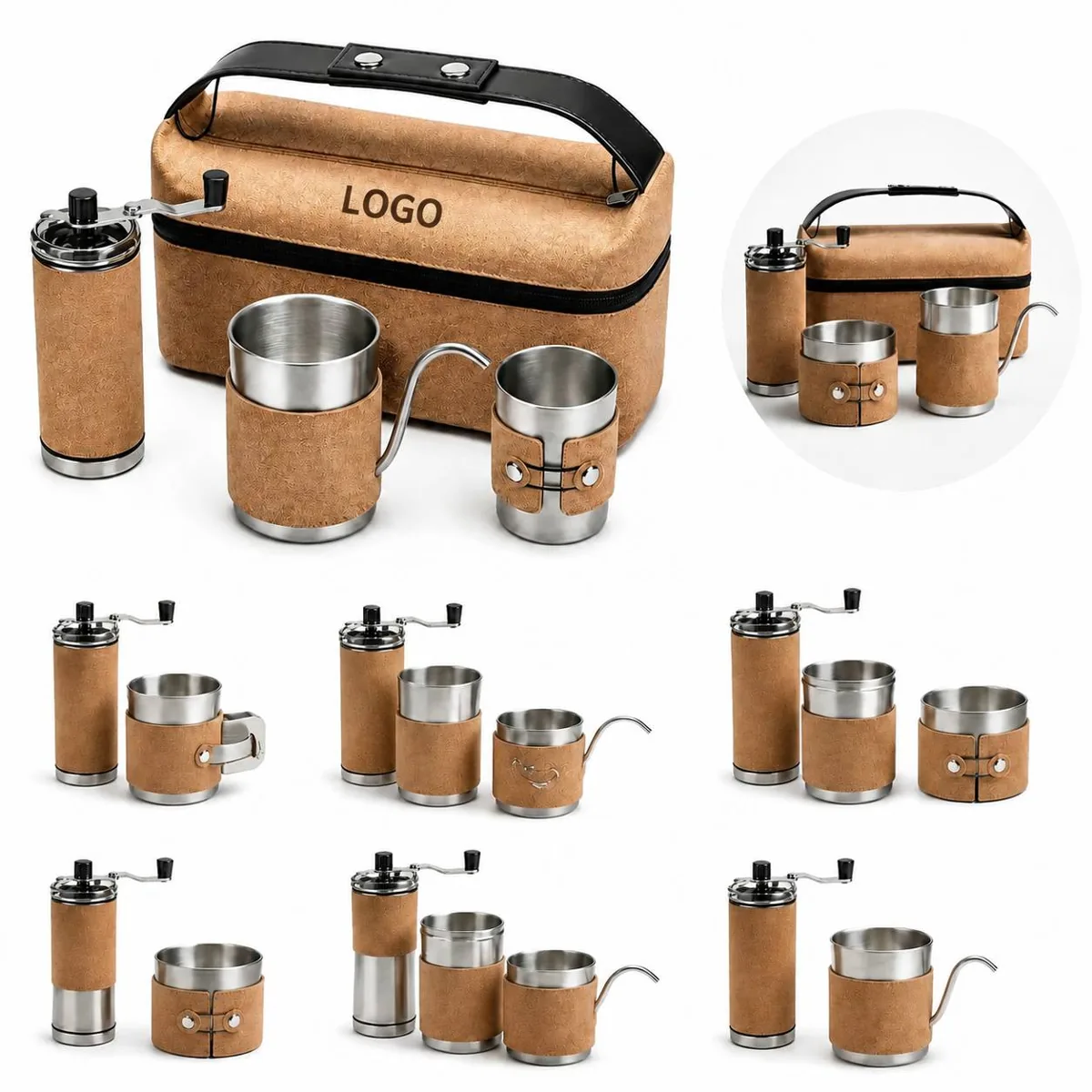 4-Piece Manual Coffee Brewing Kit with Stainless Steel