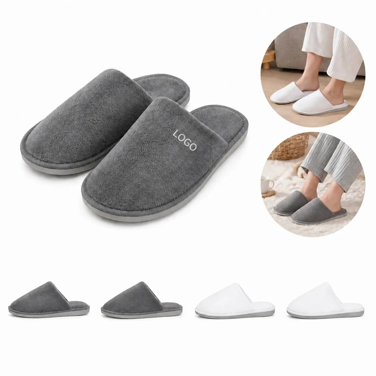 Disposable Coral Fleece Slippers for Hotel Spa Travel Use