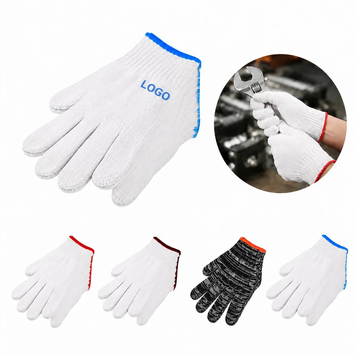 Breathable Cotton Work Gloves for General Hand Protection
