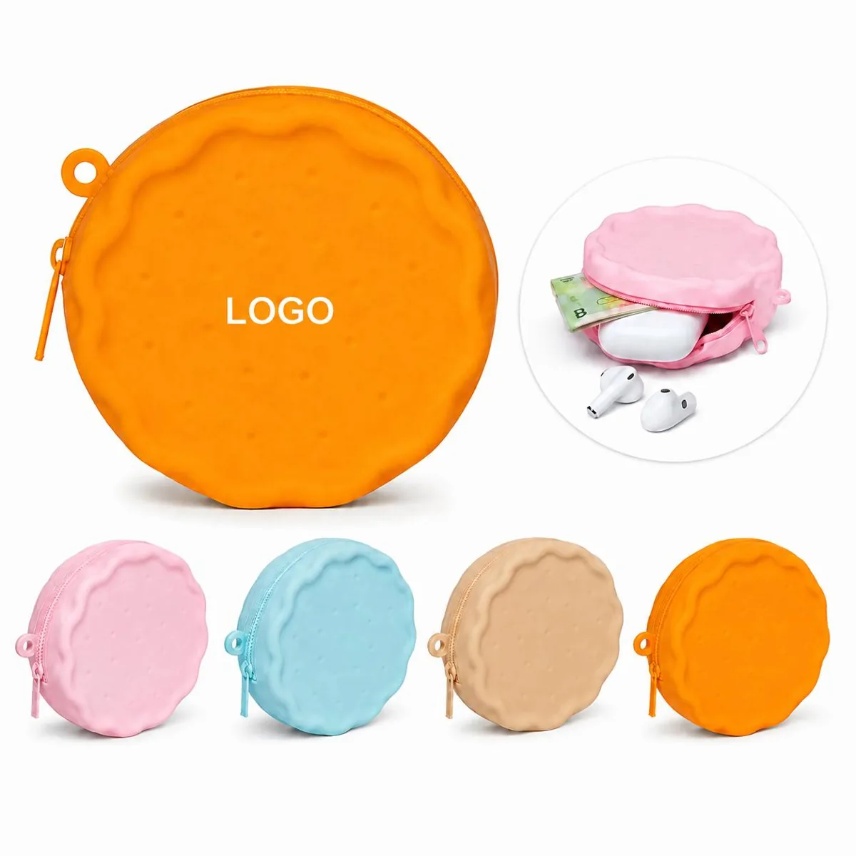 Cookie Silicone Coin Pouch, Food-Grade Soft Case for Coins