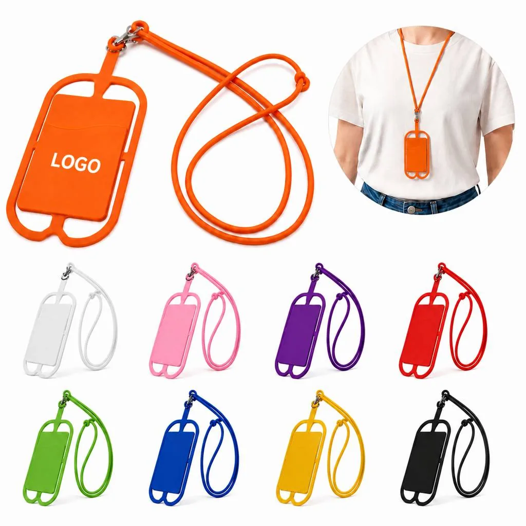 Silicone Rotating Phone Card Holder with Adhesive Backing