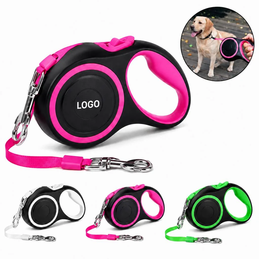 Retractable Dog Leash with Quick-Lock, Nylon Cord for Small