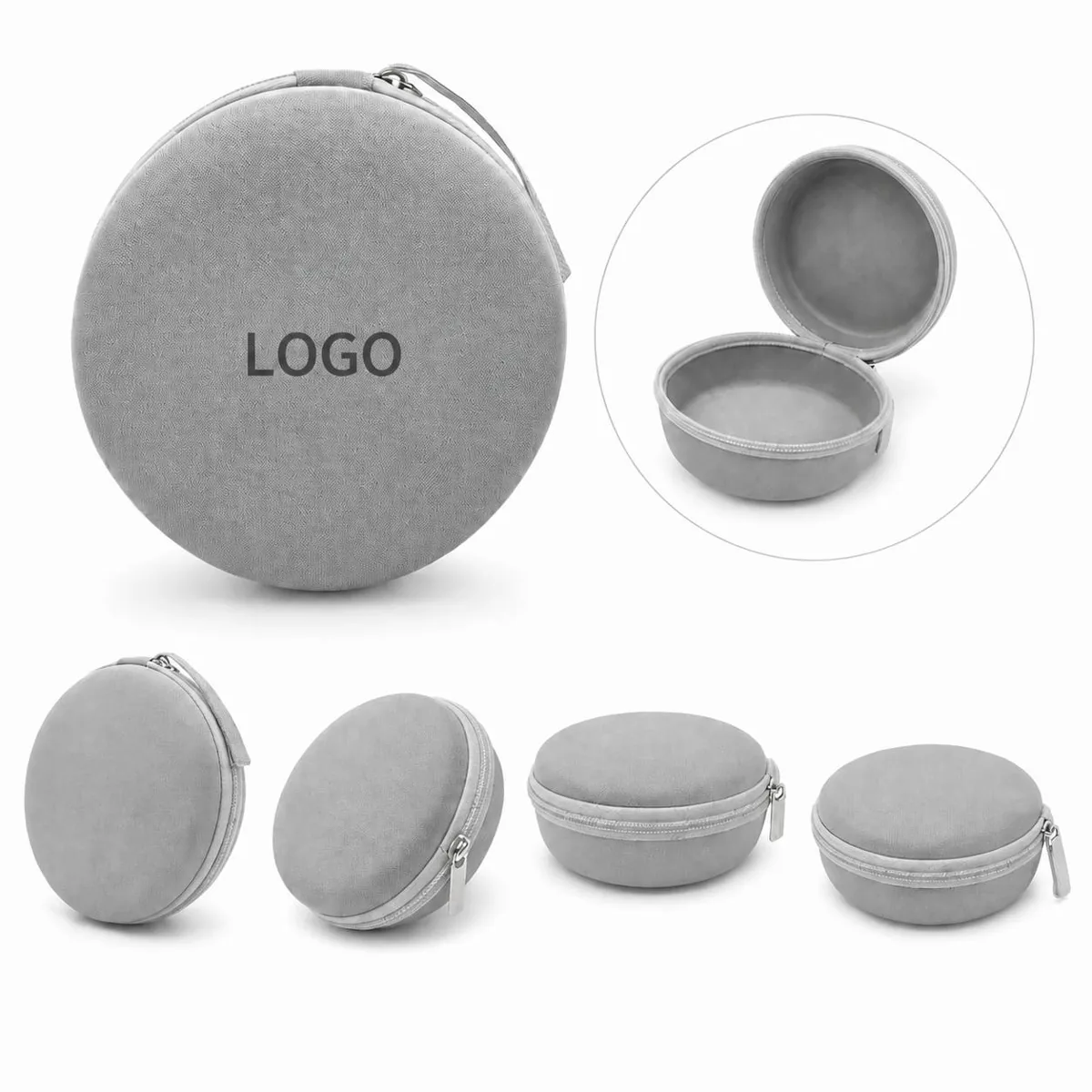 Hard Shell EVA Zipper Storage Case for Earphones,