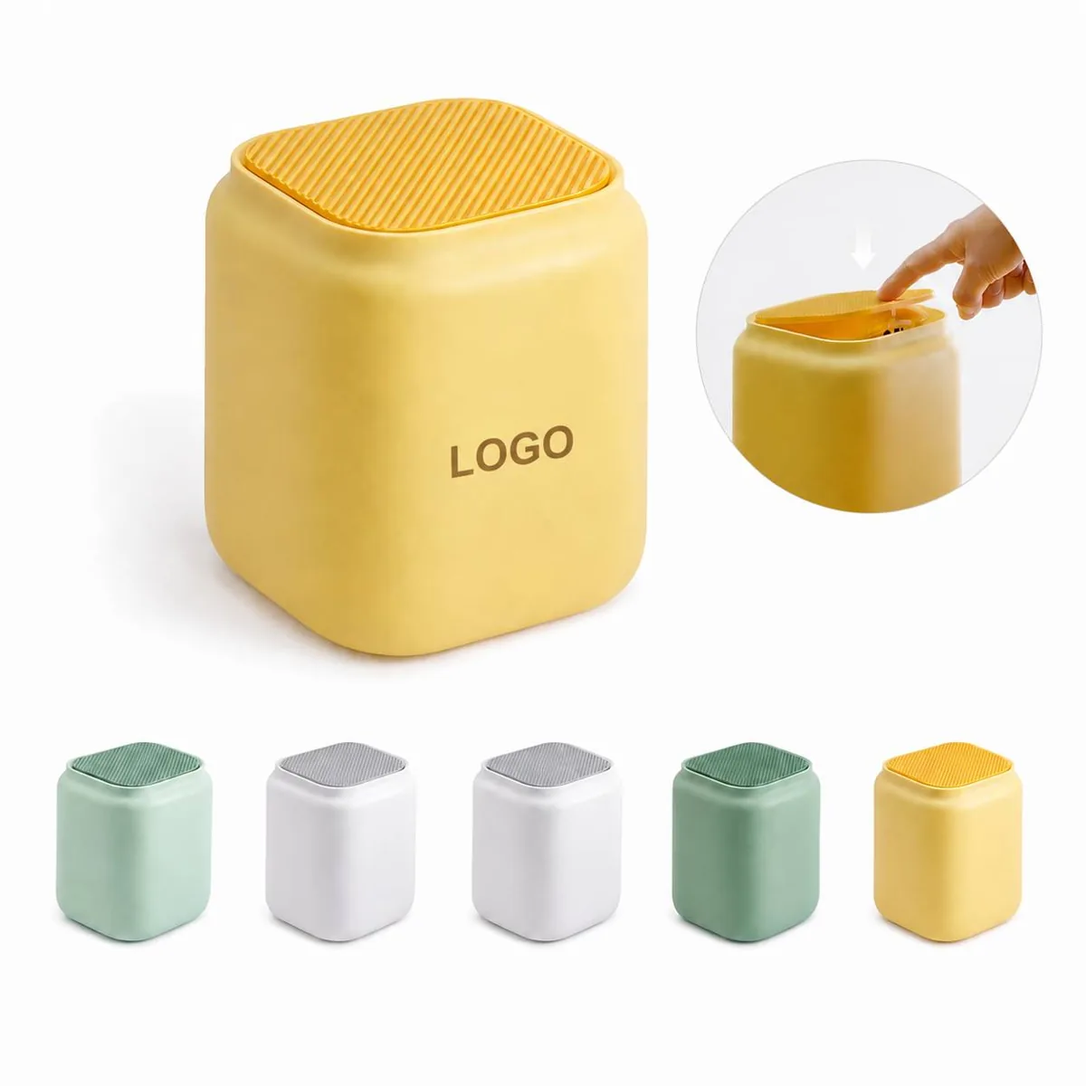 One-Touch Flip-Top Waste Bin for Office, Odor-Containing