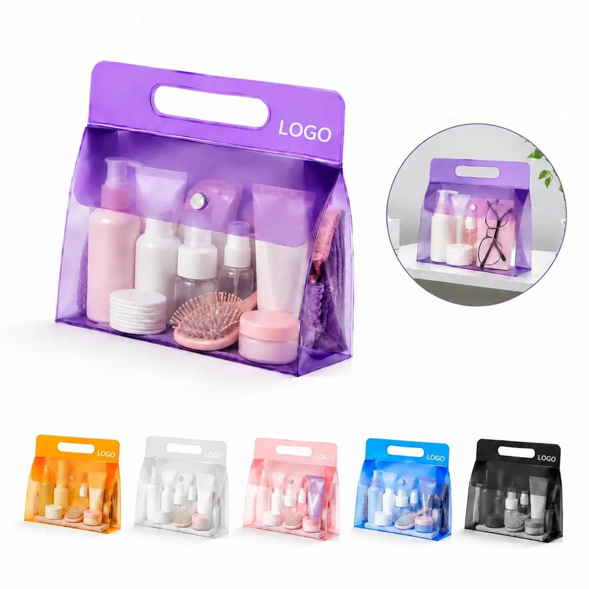 Clear PVC Button Tote Bag for Everyday Essentials