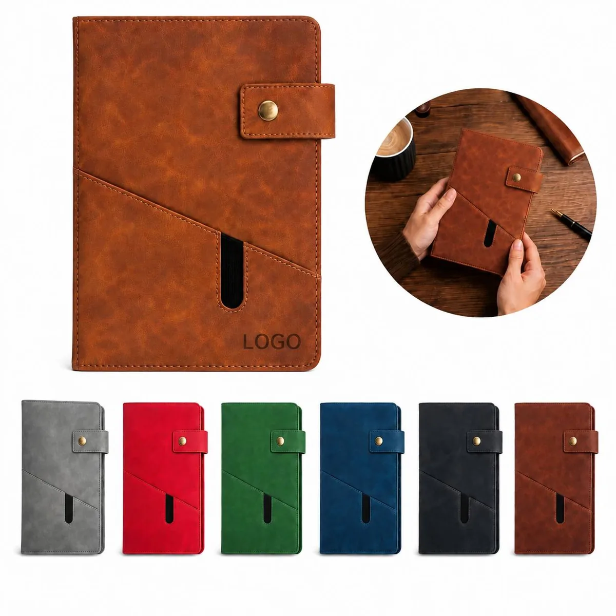 A5 Leather Journal Notebook, Lined Paper, Durable Cover