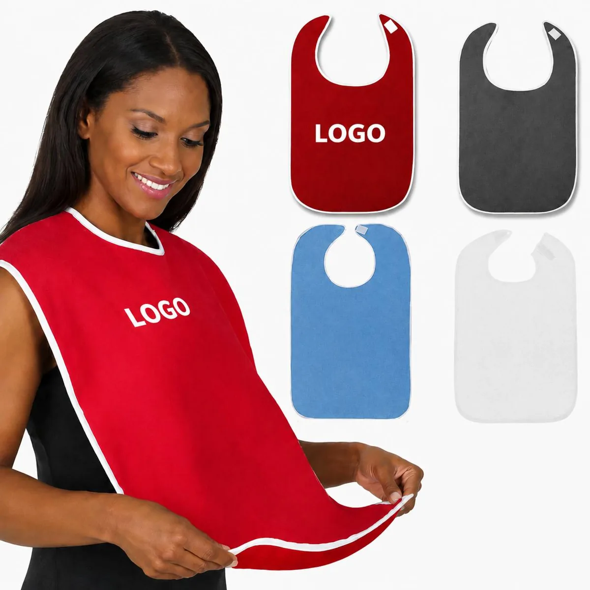 Adjustable Waterproof Adult Bib for Seniors, Saliva Drool