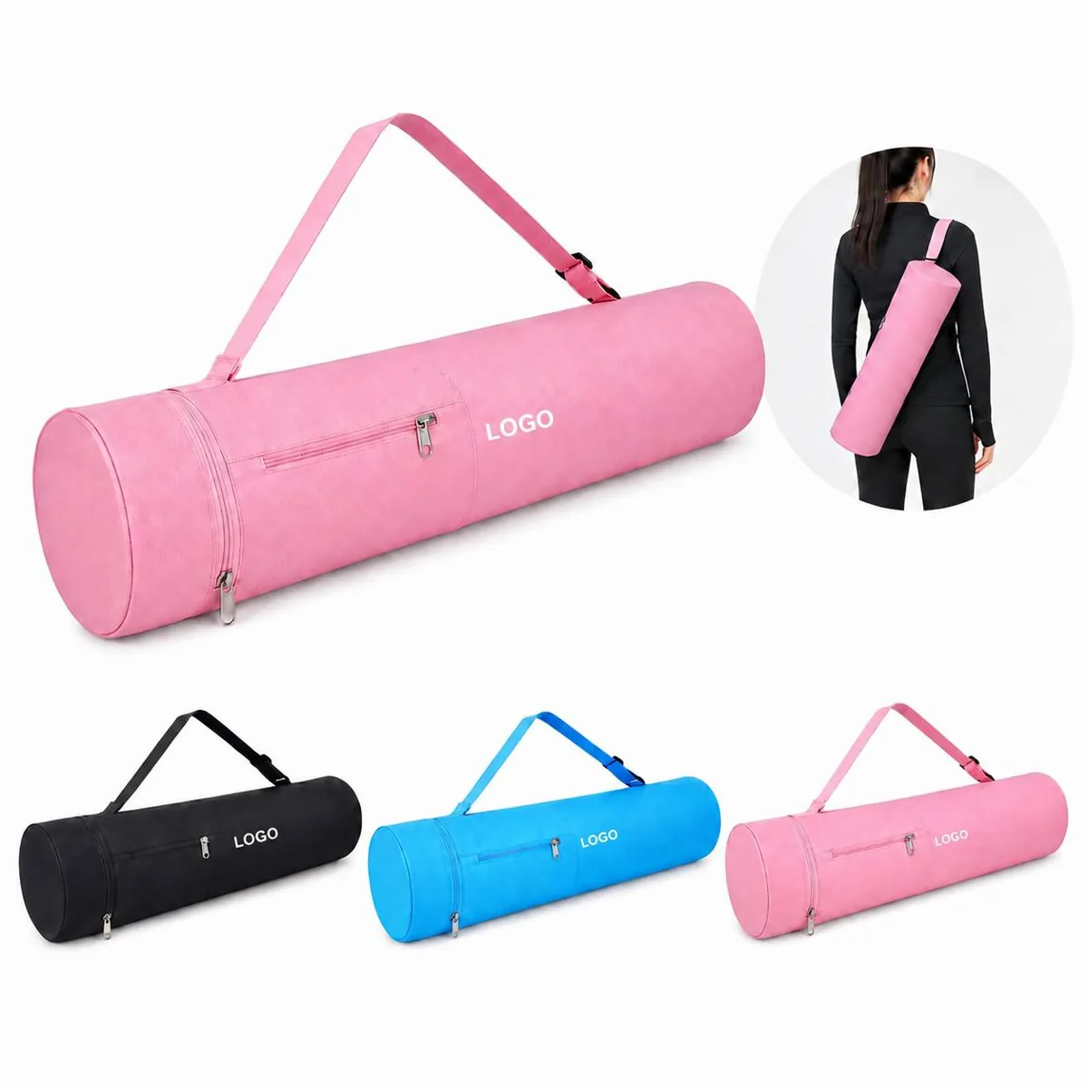 Durable Canvas Yoga Mat Backpack with Pockets for Essentials