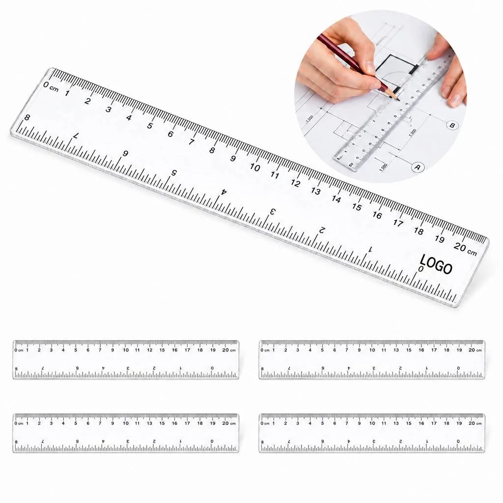 Clear Flexible 8-Inch Ruler with Inch and Centimeter