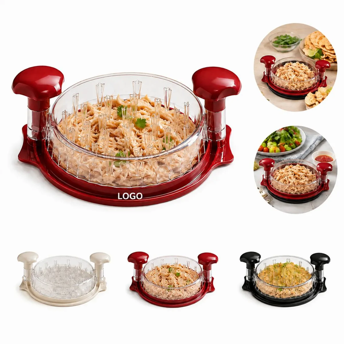 Multifunctional Chicken Shredder with Transparent Lid,
