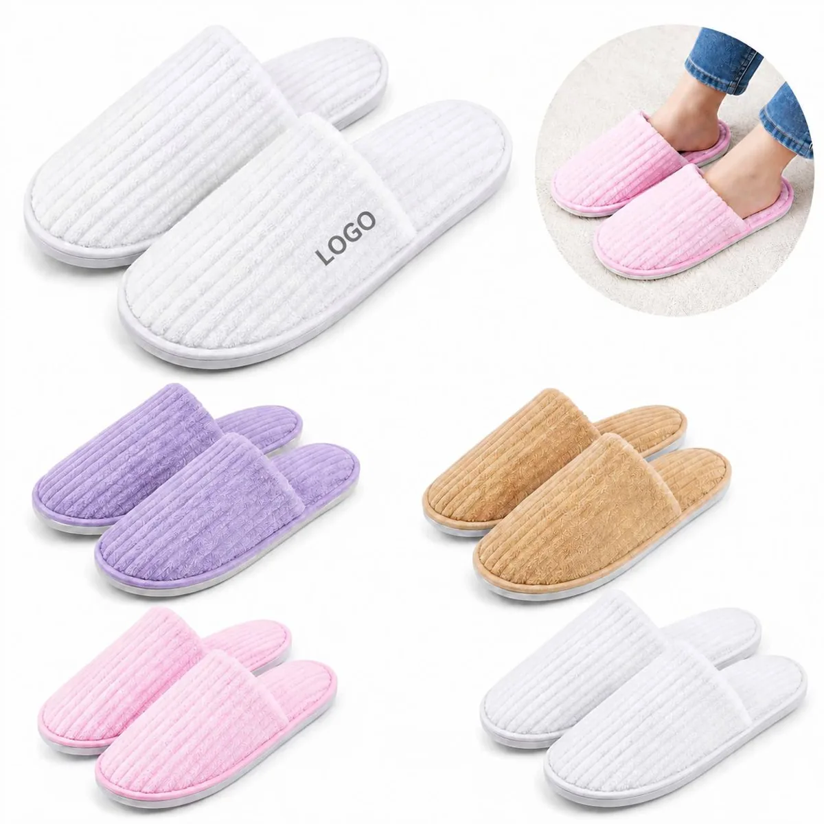 Coral Fleece Washable Disposable Home Slippers with Added Functionality