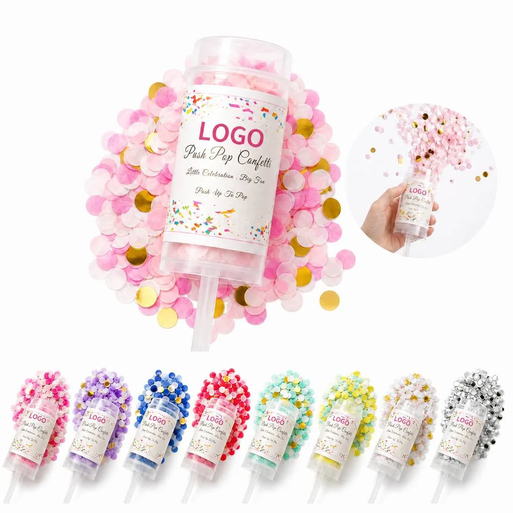 Customizable Push-Up Confetti Popper for Party Celebrations