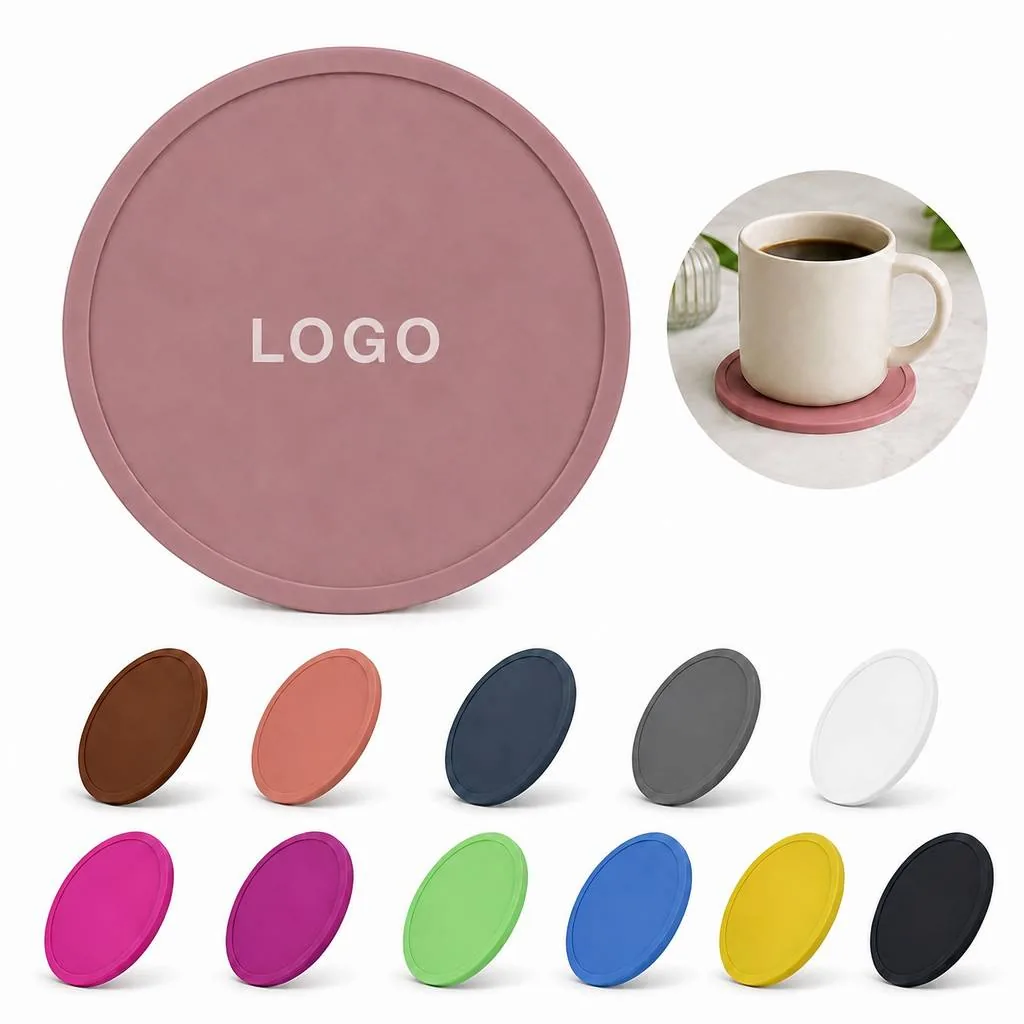 Custom Logo Silicone Coaster Non-Slip Absorbent Drink Mat