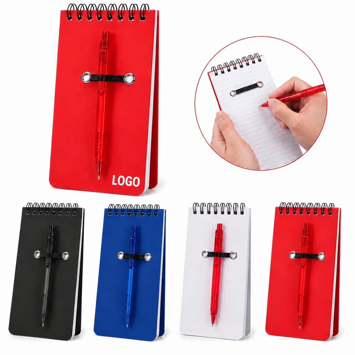 Mini Spiral Notebook with Pen, Pocket-Size for On-the-Go