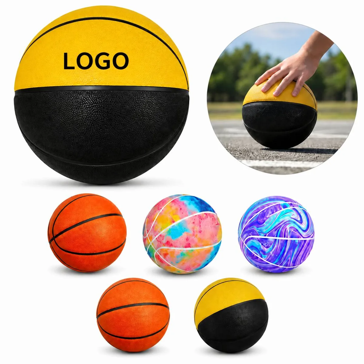 Premium Size 7 Basketball with Composite Leather Cover for Everyday Use