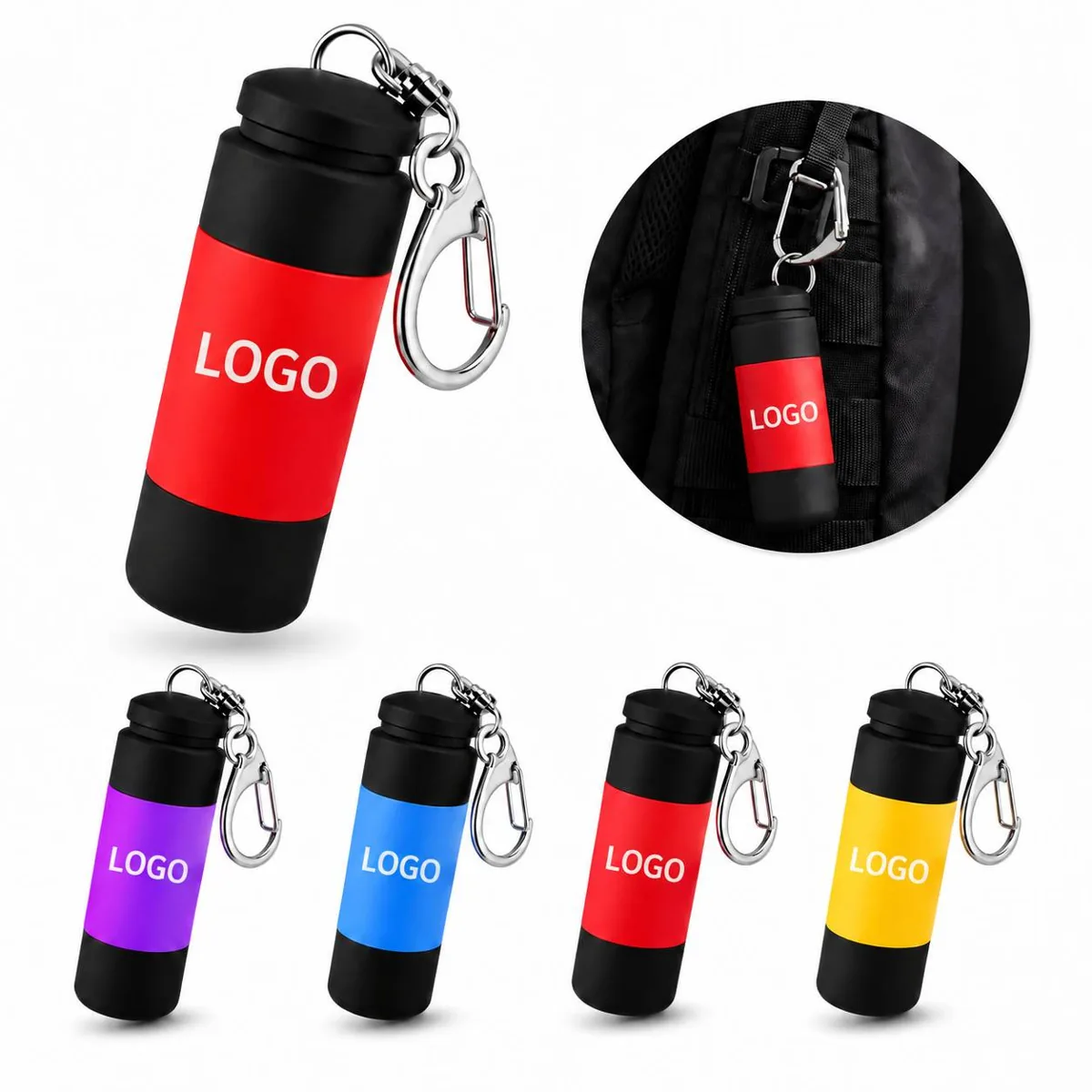USB Rechargeable Mini LED Keychain Flashlight with Built-in Everyday Settings