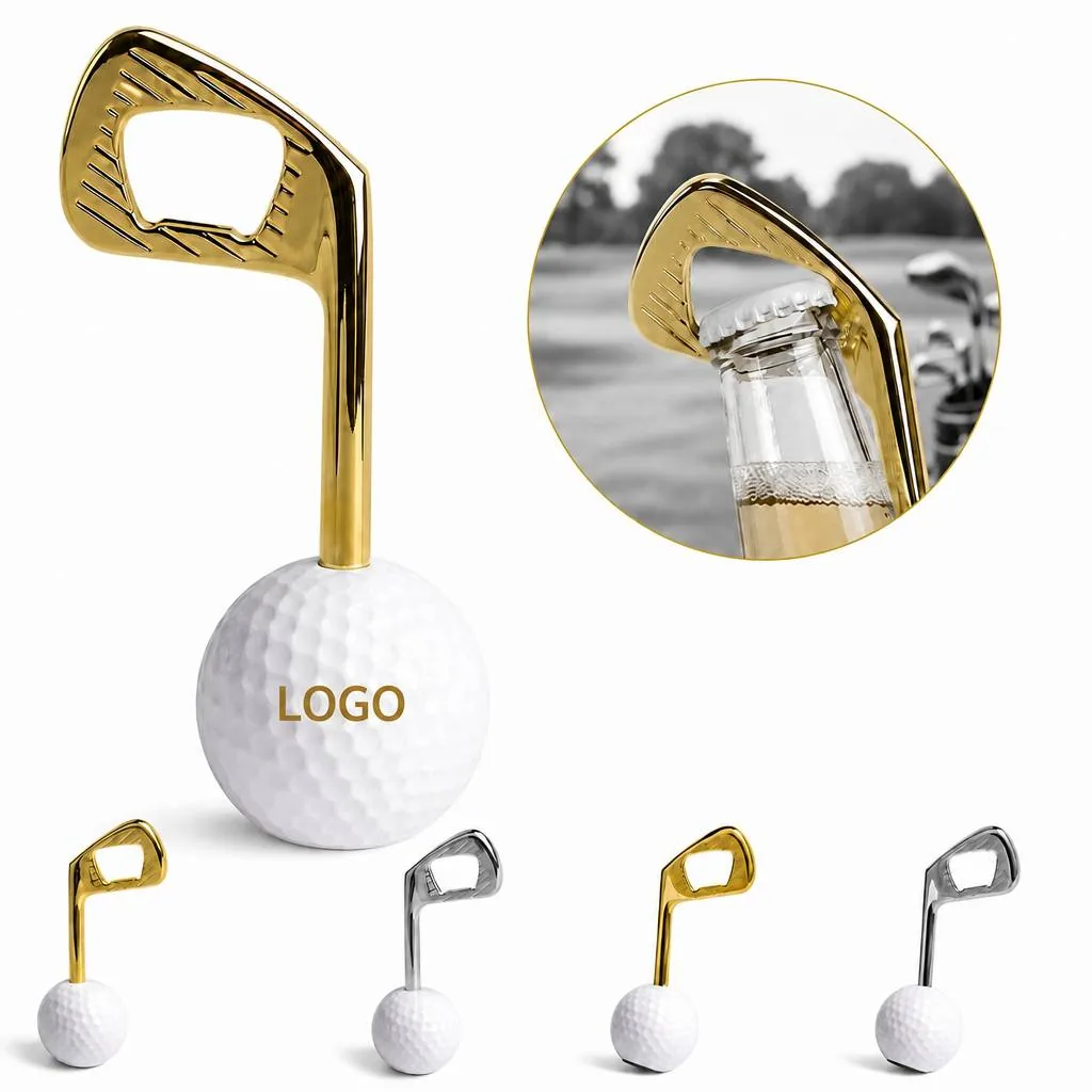 Stainless Steel Golf Bottle Opener with Clip for Bag & Keys