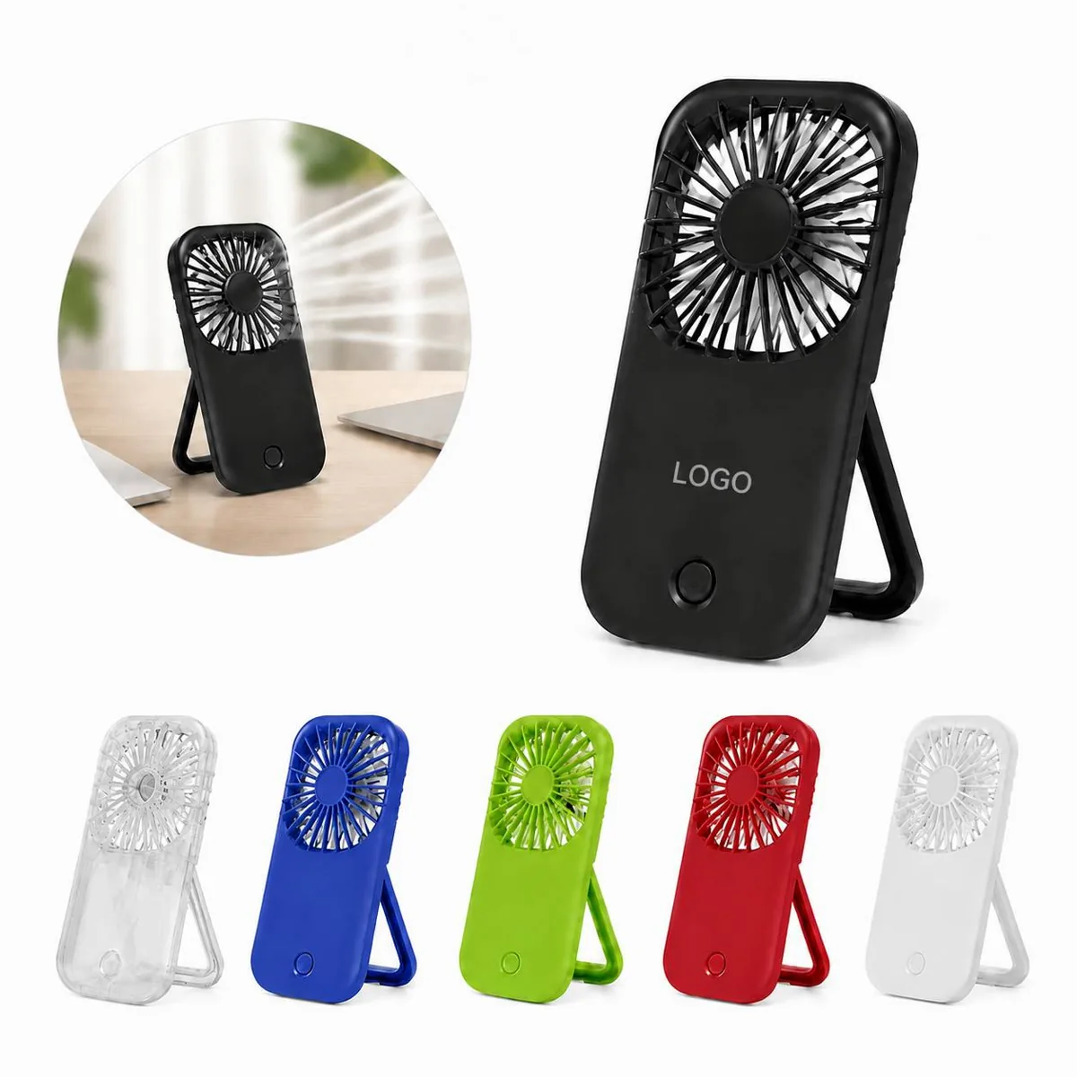 Rechargeable Mini Handheld Fan with 3 Speeds, USB Powered
