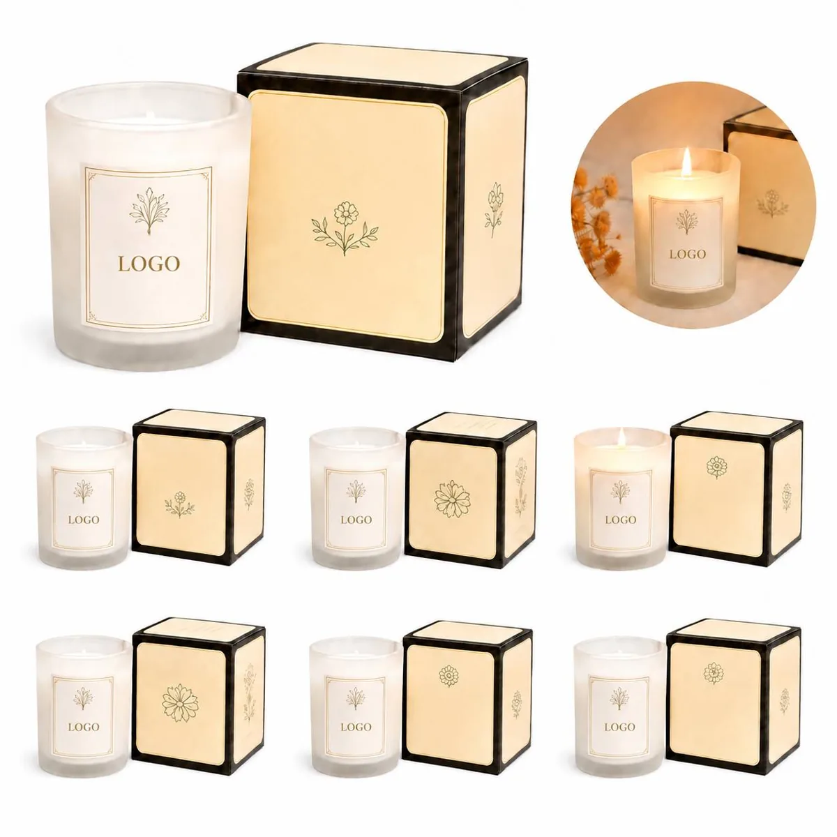 Natural Soy Wax 3-Wick Aromatherapy Candle Set for Stress