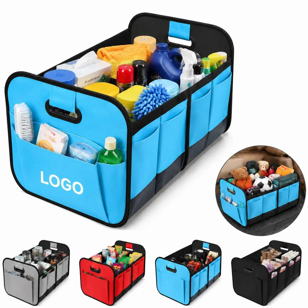 Collapsible Car Trunk Organizer with Adjustable Dividers
