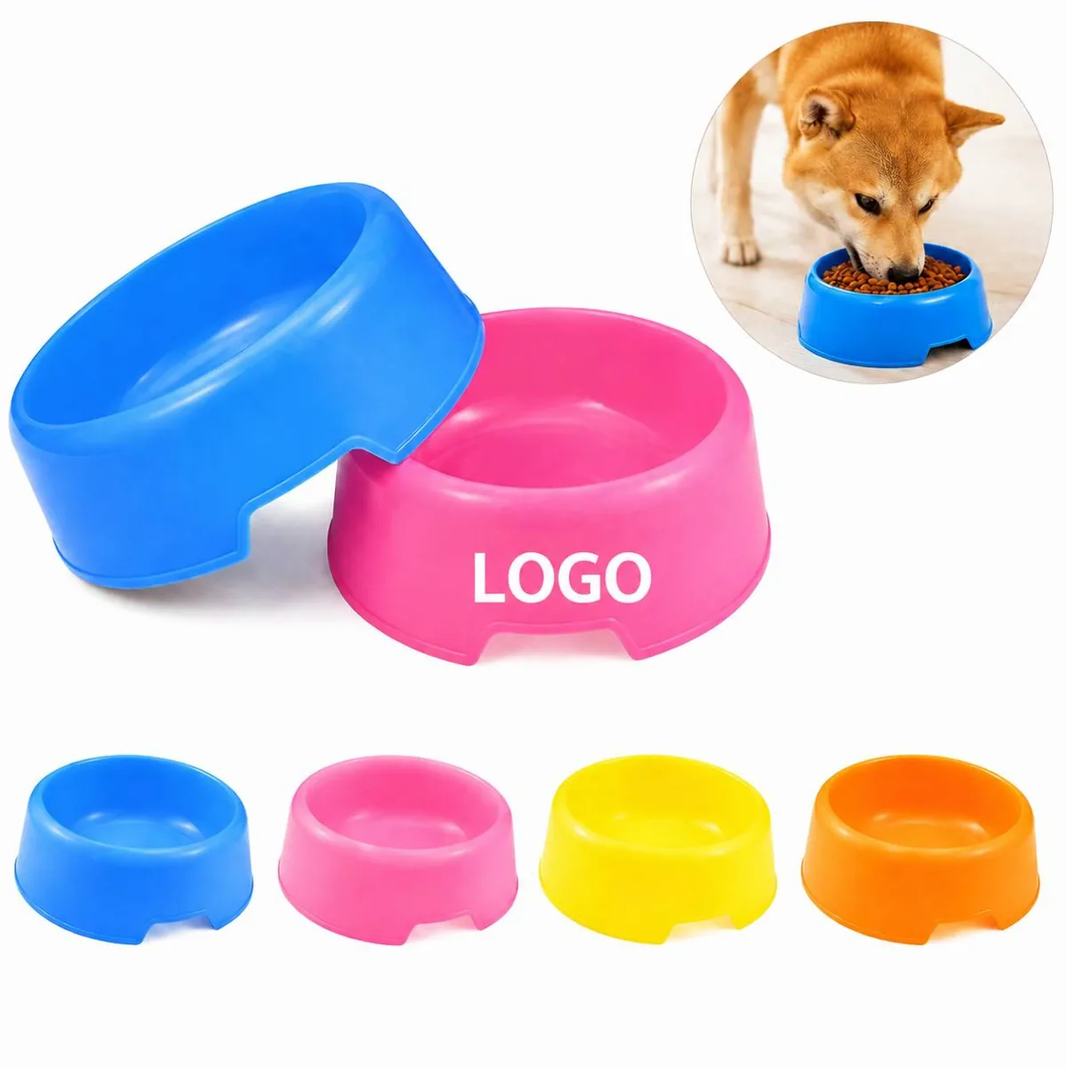 Vibrant Non-Slip Plastic Dog Bowls for Parties & Daily
