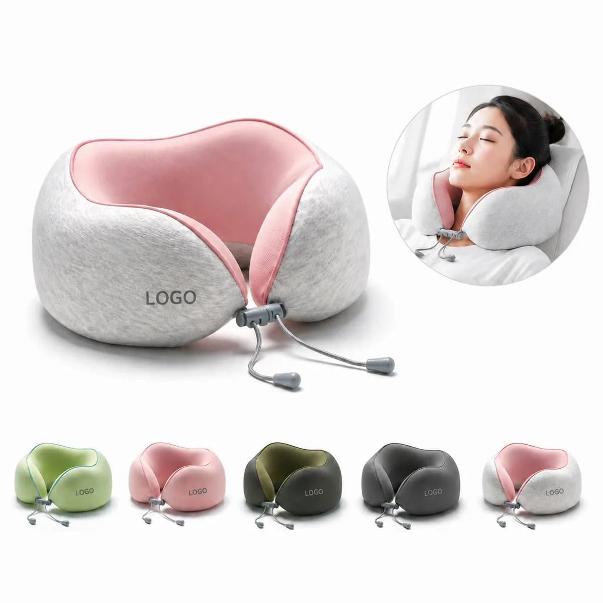 Ergonomic Cotton U-Shaped Travel Neck Pillow for Comfort
