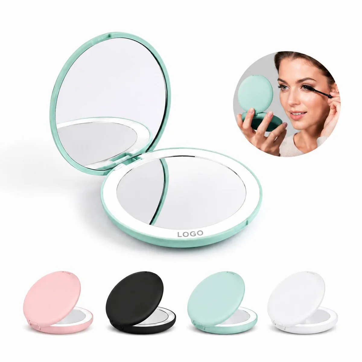 LED Makeup Mirror with Adjustable Touch Light, Portable USB