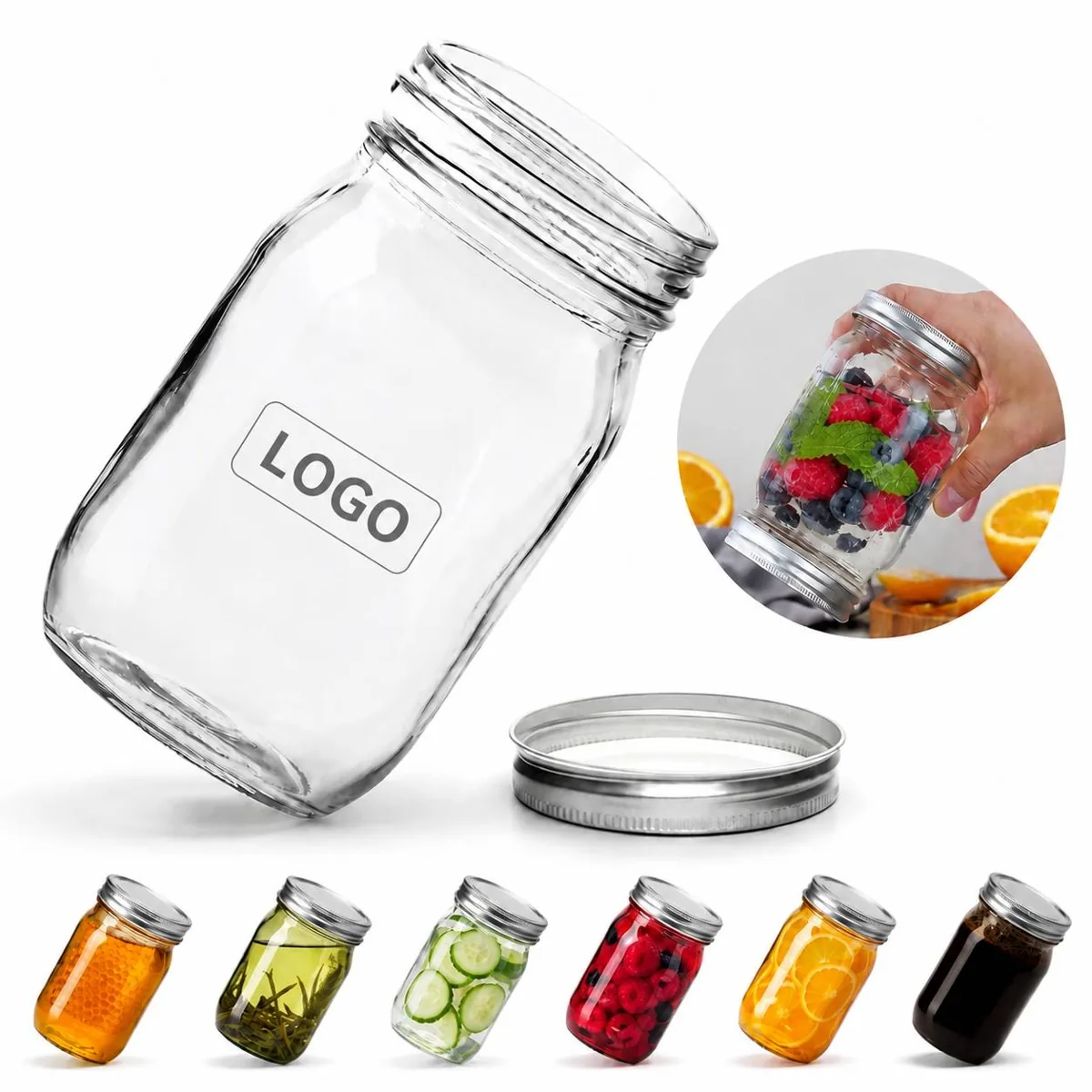 13 oz Clear Glass Jar Set with Airtight Lid