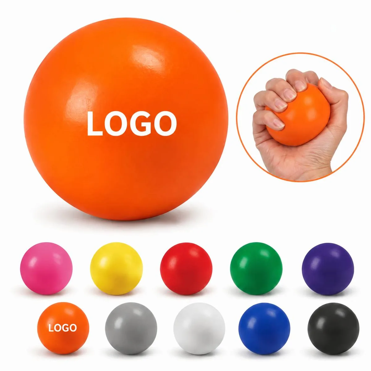 PU Squeeze Stress Ball Soft Durable Hand Therapy for Focus