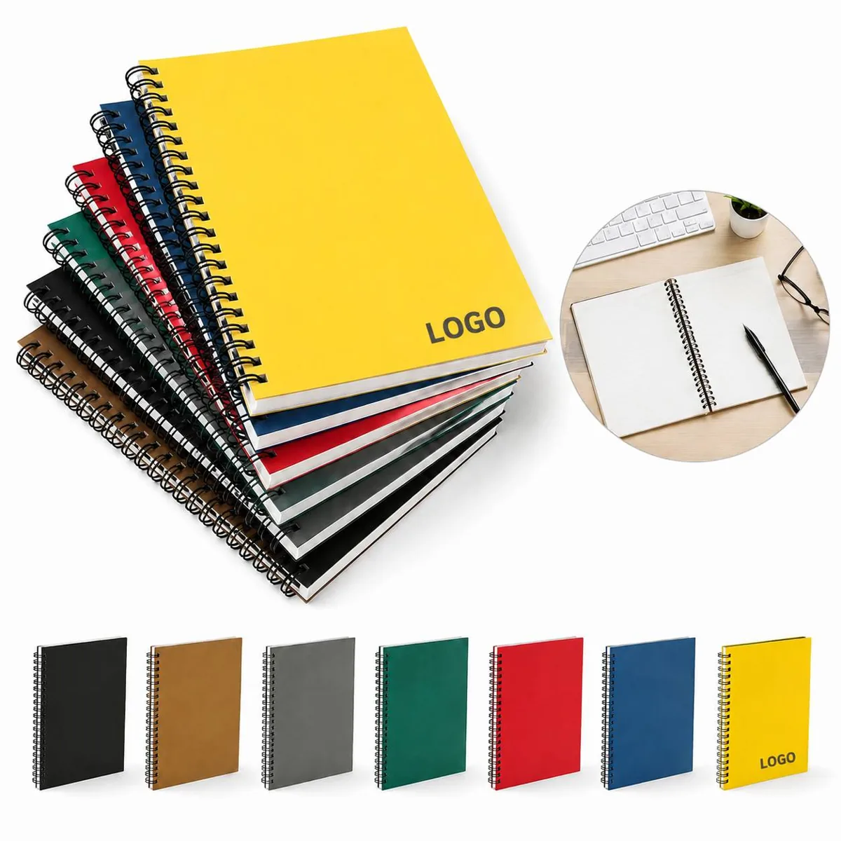 80 GSM Kraft Spiral Notebook, Soft Cover Eco-Friendly