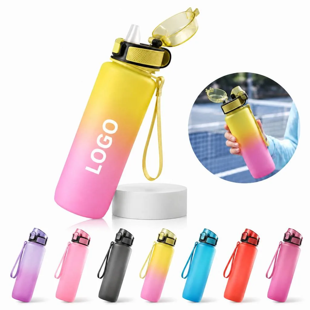 34 oz Dual Nozzle Frosted Sports Water Bottle