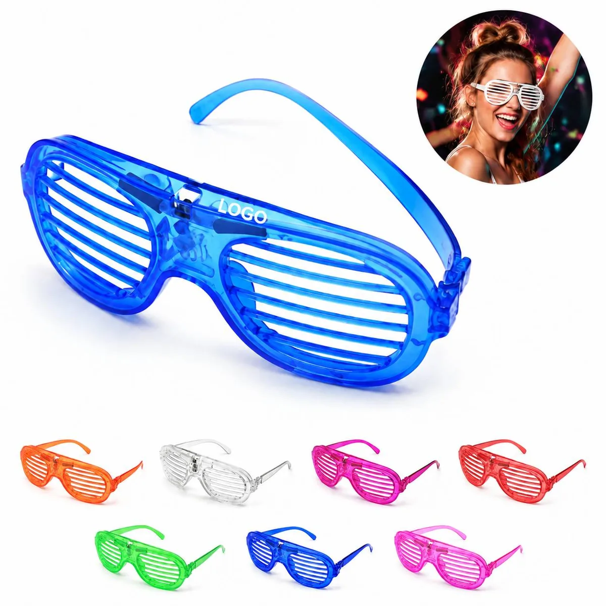 LED Flashlight Shutter Glasses for Night Parties and More