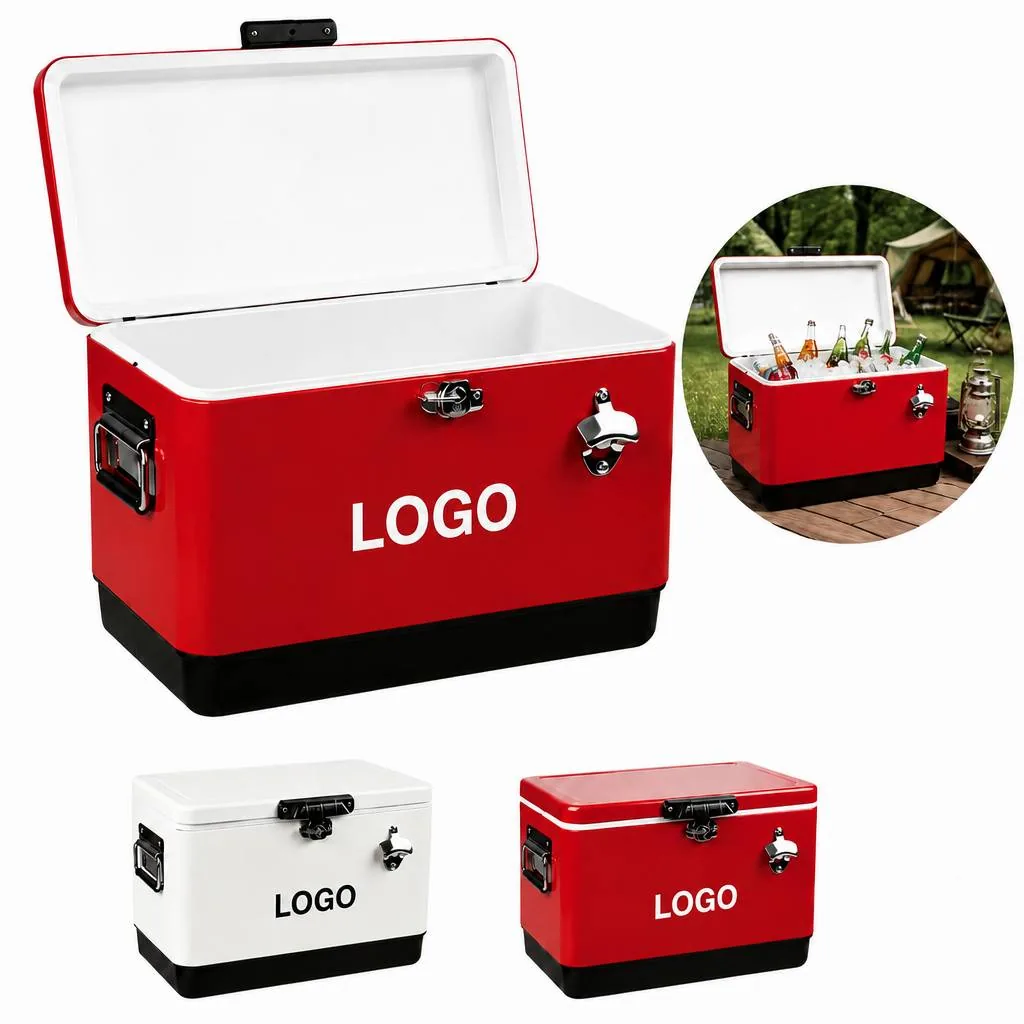 30L Insulated Metal Cooler Box for Camping, Picnic &
