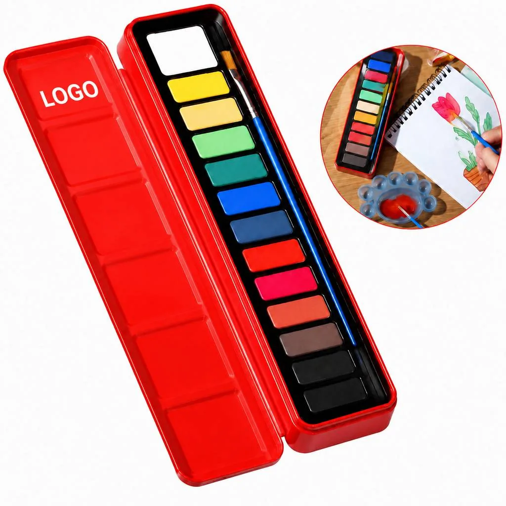 12 Colors Watercolor Paint Set, Portable Artist Kit for Everyday Use
