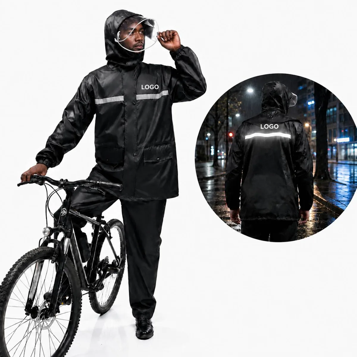 Reflective Waterproof Rain Suit for Contractor Safety