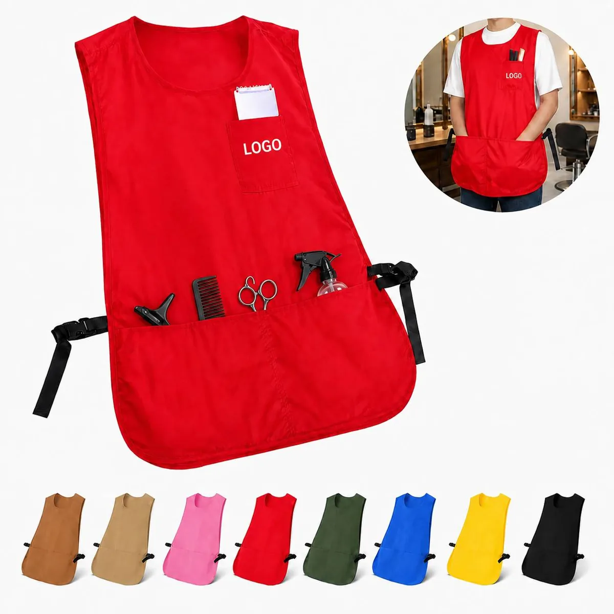 Durable 2-Pocket Cobbler Apron Smock for Work Protection