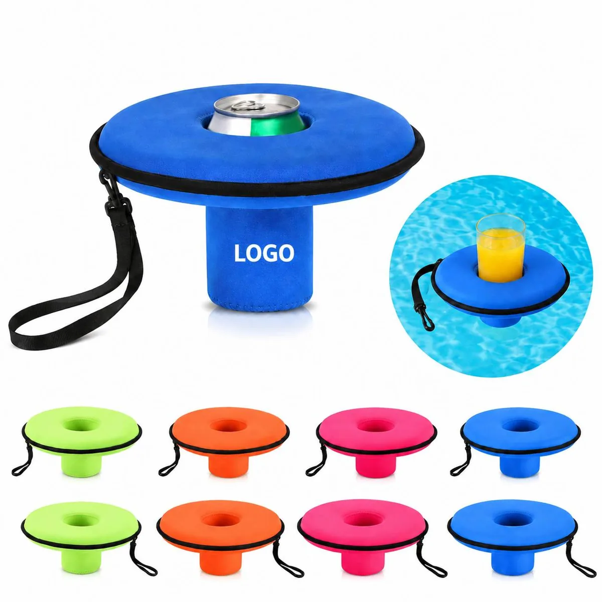 Foldable Neoprene Drink Holder with Lanyard for Water Sports