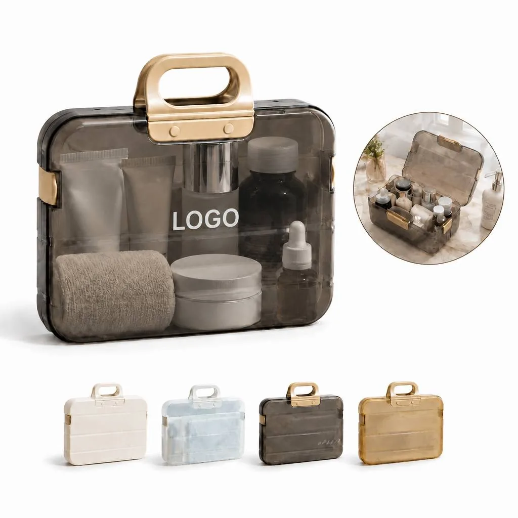 Clear Plastic File Storage Box with Secure Handle