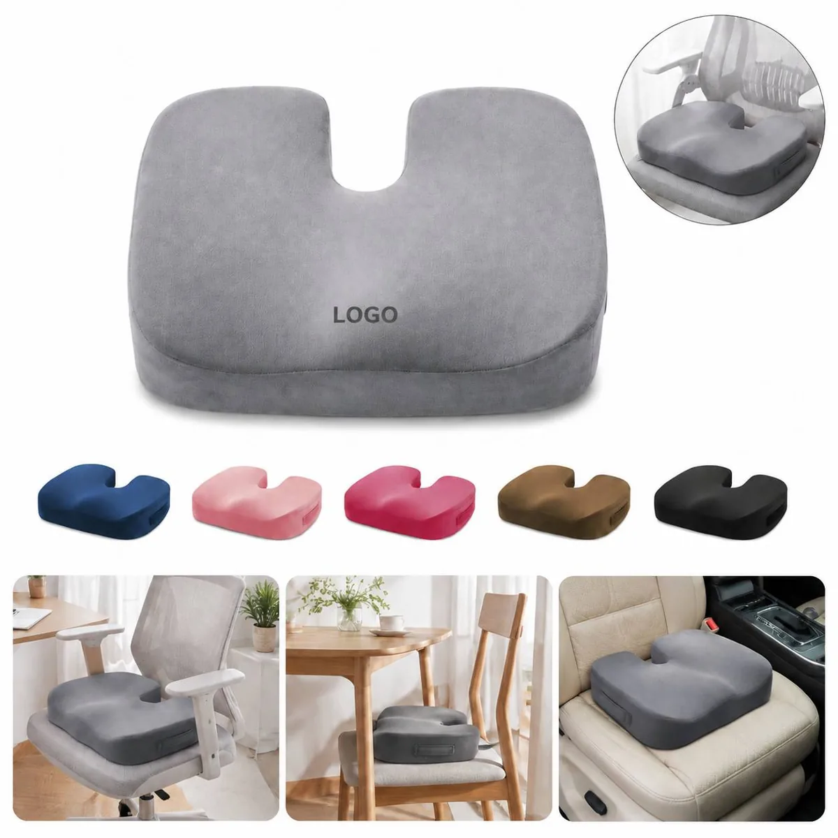 Breathable Memory Foam Seat Cushion for Ergonomic Pressure