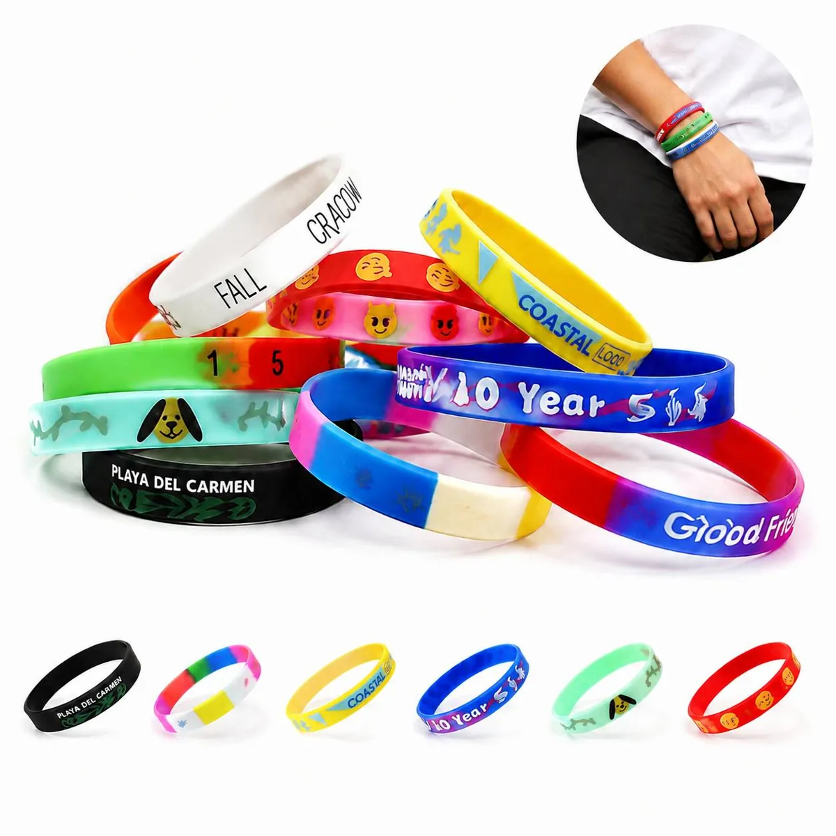 Customizable Glow-in-the-Dark Silicone Wristband for Events