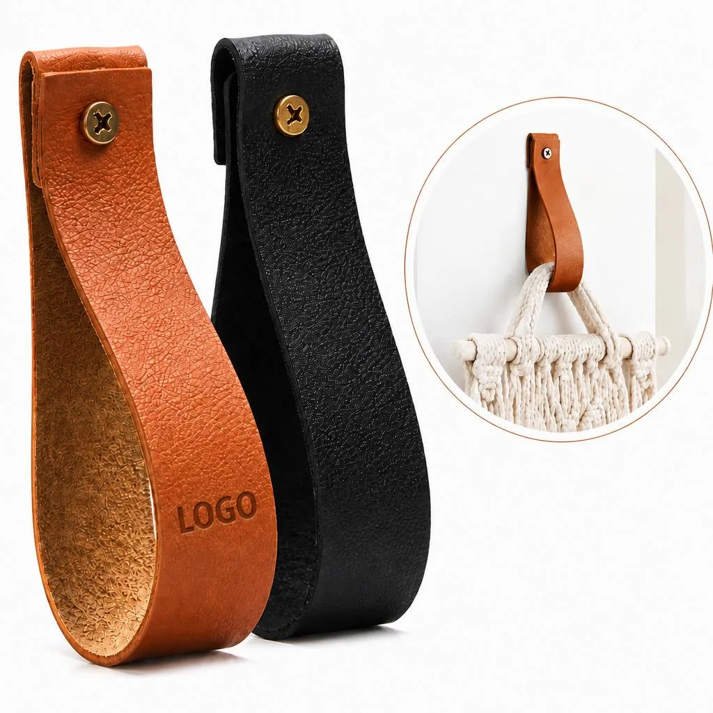 Premium Leather Curtain Hooks No-Drill Hanging for Bathroom