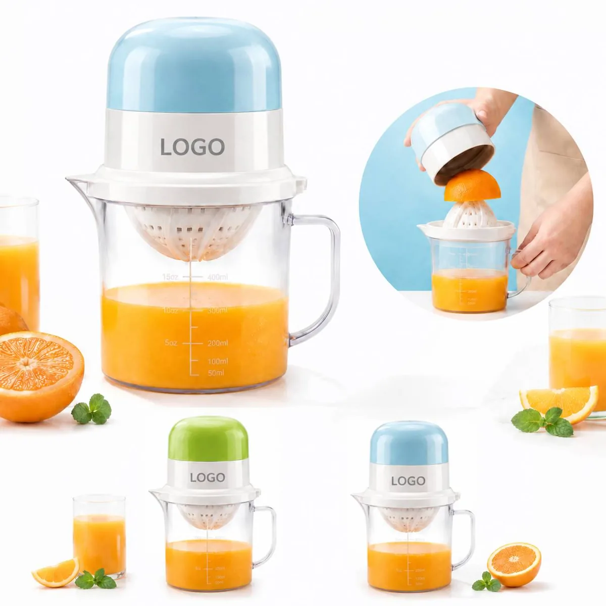 Manual Juicer Dual-Direction Fruit Extractor, Stainless