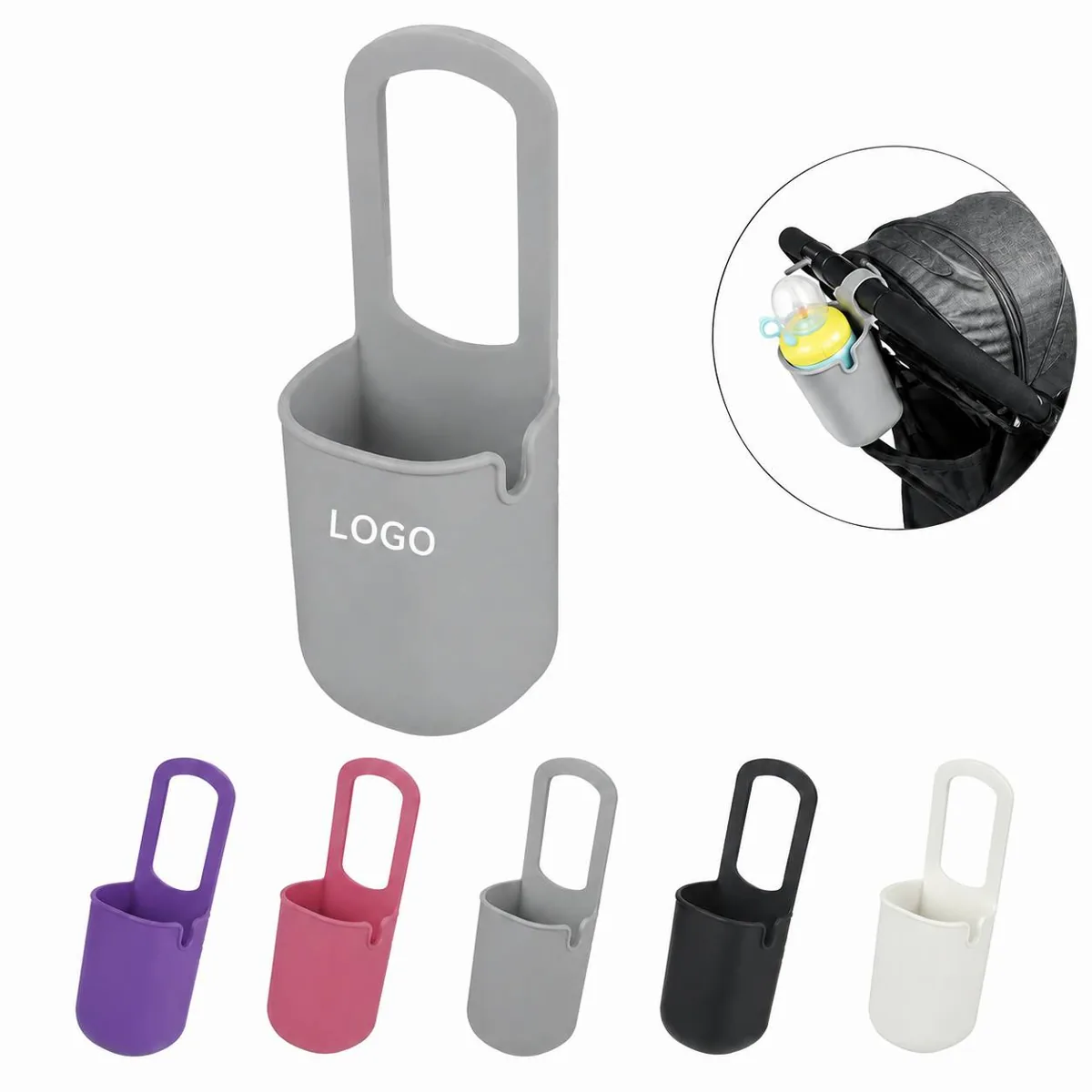 Universal Silicone Stroller Cup Holder, Expandable Non-Slip