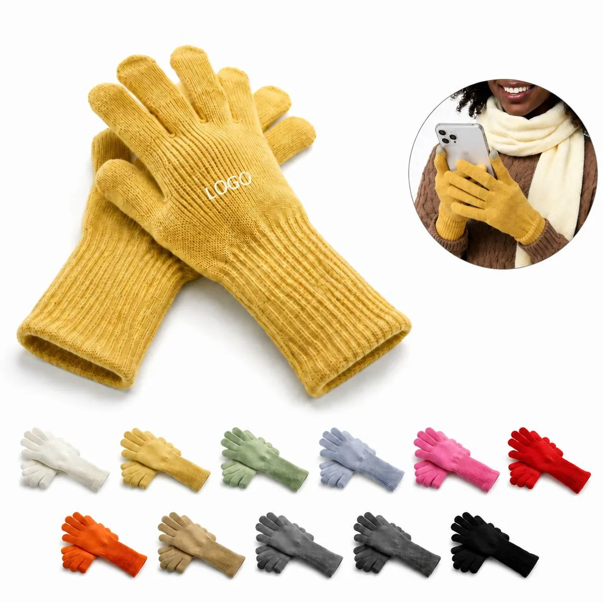 Winter Touchscreen Gloves with Warm Lining for Cold Weather
