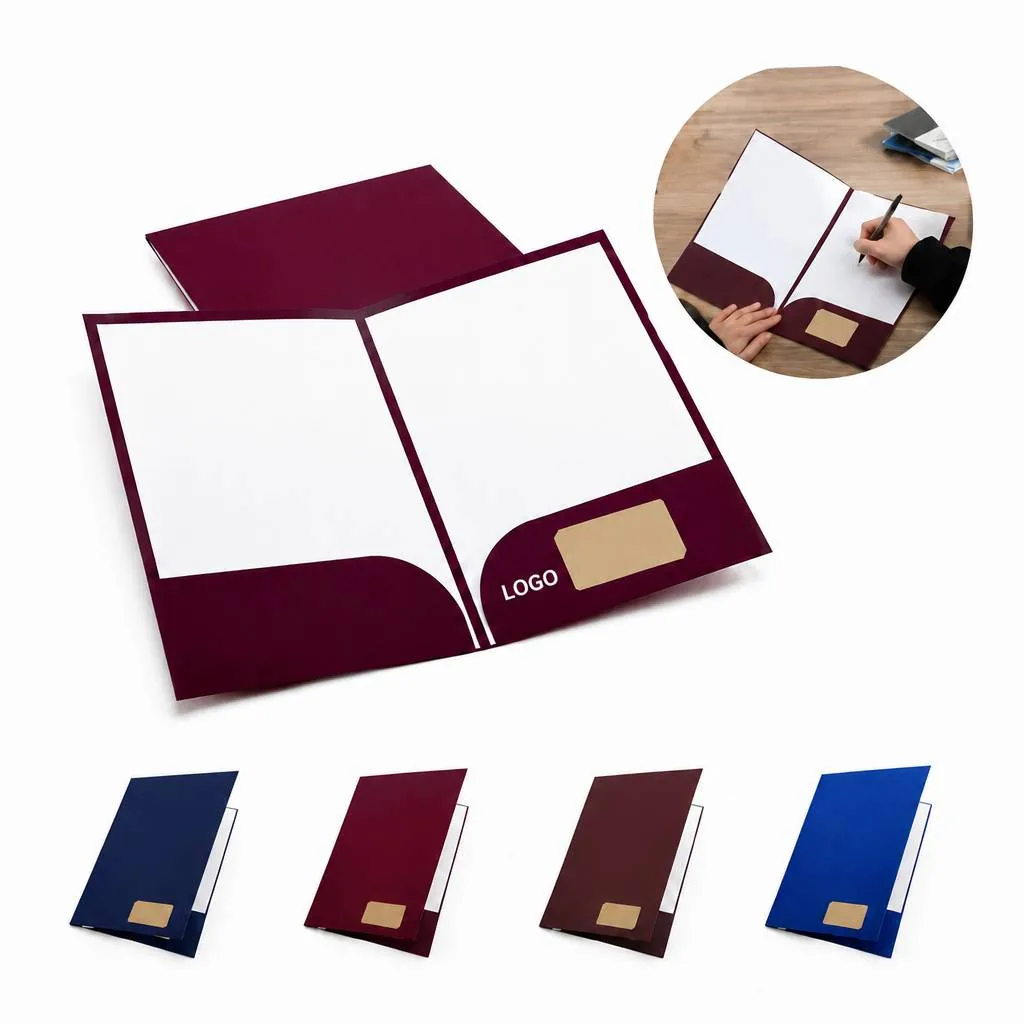 Pocket Presentation Folders with Business Card Slot, Letter